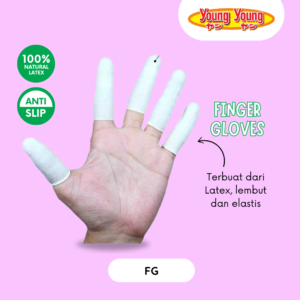 YOUNG YOUNG Sarung Jari Tangan Latex 30 Pcs Finger Gloves Natural Rubber Cots