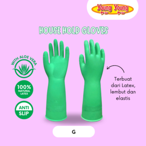 YOUNG YOUNG Sarung Tangan karet lateks gloves Evergreen 33 CM