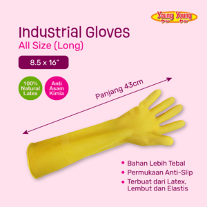 YOUNG YOUNG Sarung Tangan Industrial Karet Latex Gloves All Size 43 CM