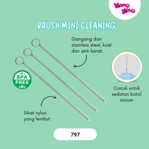 YOUNG YOUNG Brush Mini Cleaning #797-Sikat Sedotan Botol Minum - Isi 3pcs, Pembersih Cleanser Bayi - Bottle Sikat