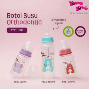YOUNG YOUNG Botol Susu Orthodontic Nipple Bayi 140ML & 250 ML BPA Free Baby Feeding Bottle 802-OT