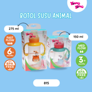 Young Young  Botol Susu Animal (Handle) 815 - Ukuran 150ml & 275ml - Untuk bayi 3 bulan+ - Bottle Susu